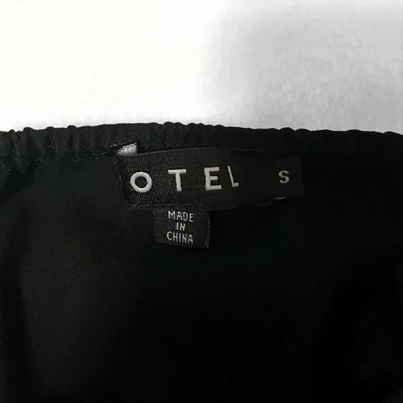 Motel Rocks Panolia Bow Front Bandeau Mini Dress in Tailoring Black - Picture 12 of 13